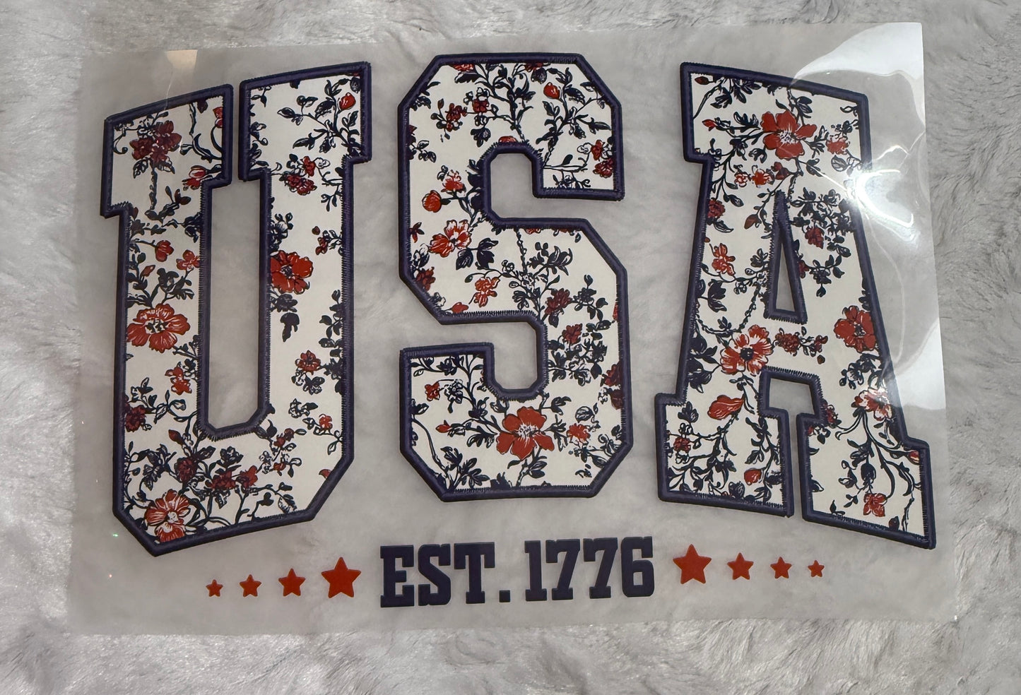 Faux Appliqué Floral USA
