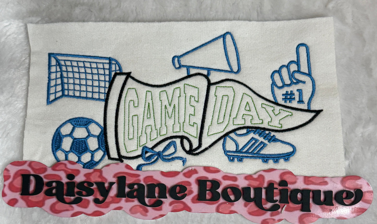 Soccer Game Day Pennant Embroidery