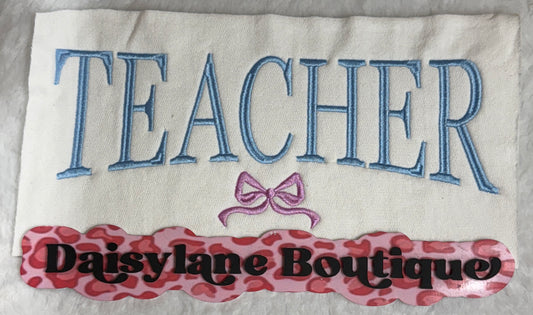 Teacher with bow Embroidery