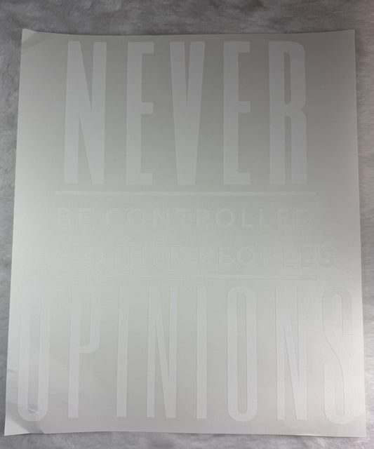 Never Be Controlled by other peoples opinions