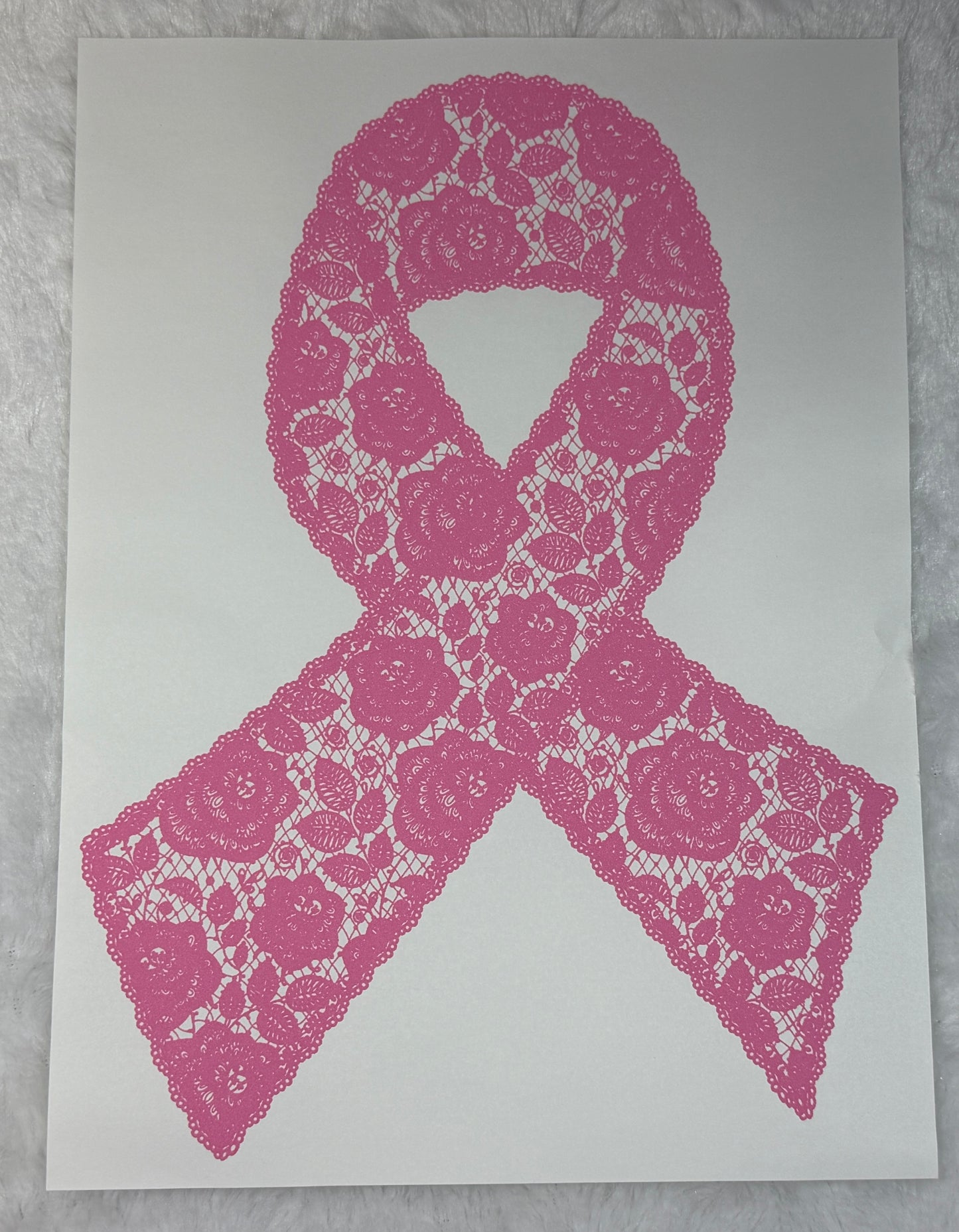 Breast Cancer Ribbon Lace
