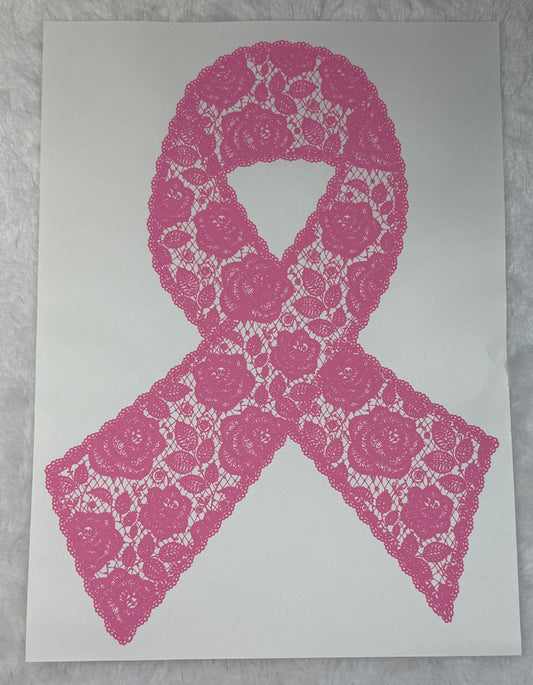 Breast Cancer Ribbon Lace