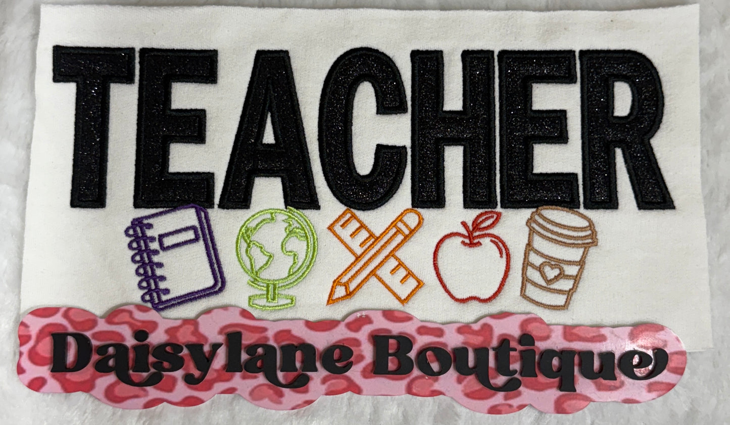 Teacher with icons Embroidery