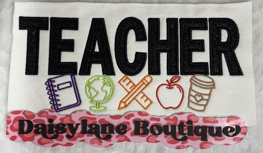 Teacher with icons Embroidery