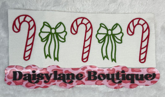 Candy Canes and Bows Embroidery
