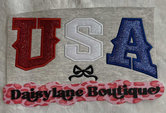 USA Appliqué with bow