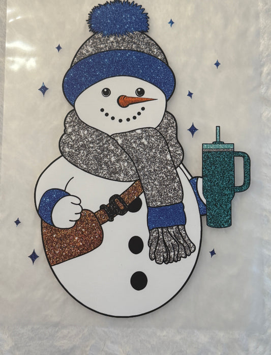 Glitter Snowman Blue