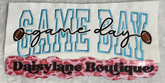 Football Game Day Split Embroidery