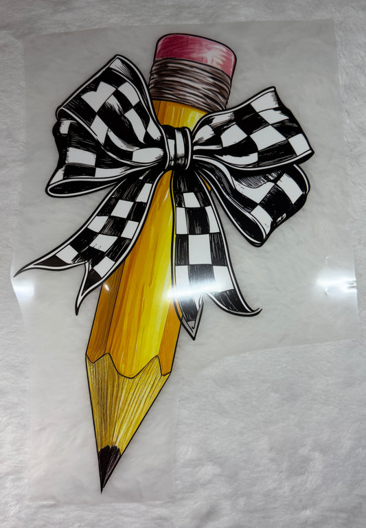 Pencil w/Checkered Bow