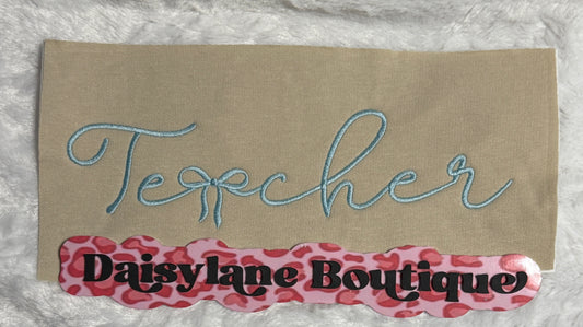 Teacher Bow Embroidery
