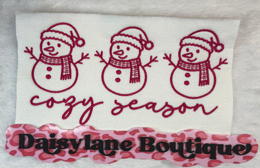 Cozy Season Snowman Embroidery